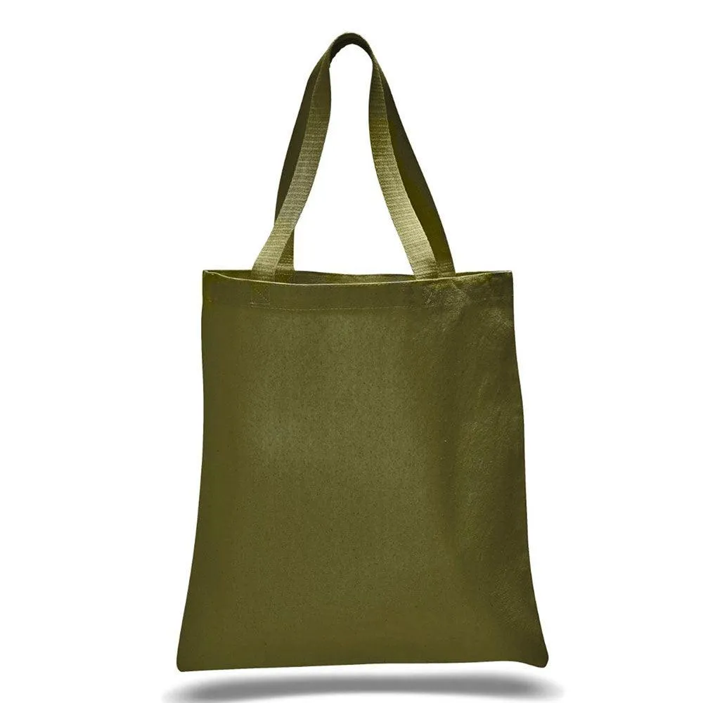 12 Oz. Colored Canvas Simple Tote Bag Printed with a Customizable SLANT COLLECTION Design