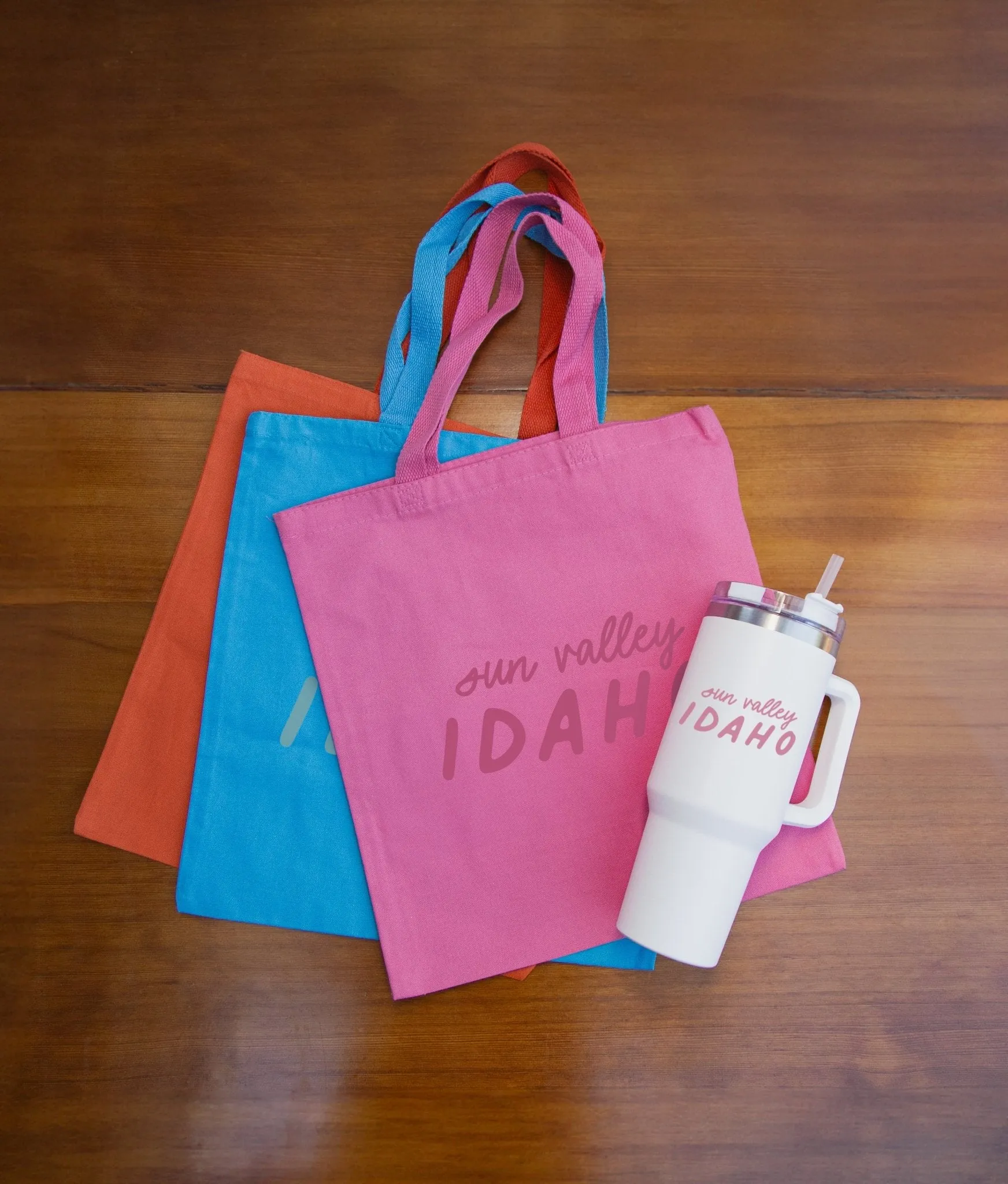 12 Oz. Colored Canvas Simple  Tote Bag Printed with a Customizable SQUARES HOLIDAY COLLECTION Design