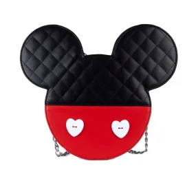 12" Disney - Mickey Mouse - Mickey and Minnie Valentines Faux Leather Crossbody Bag Loungefly