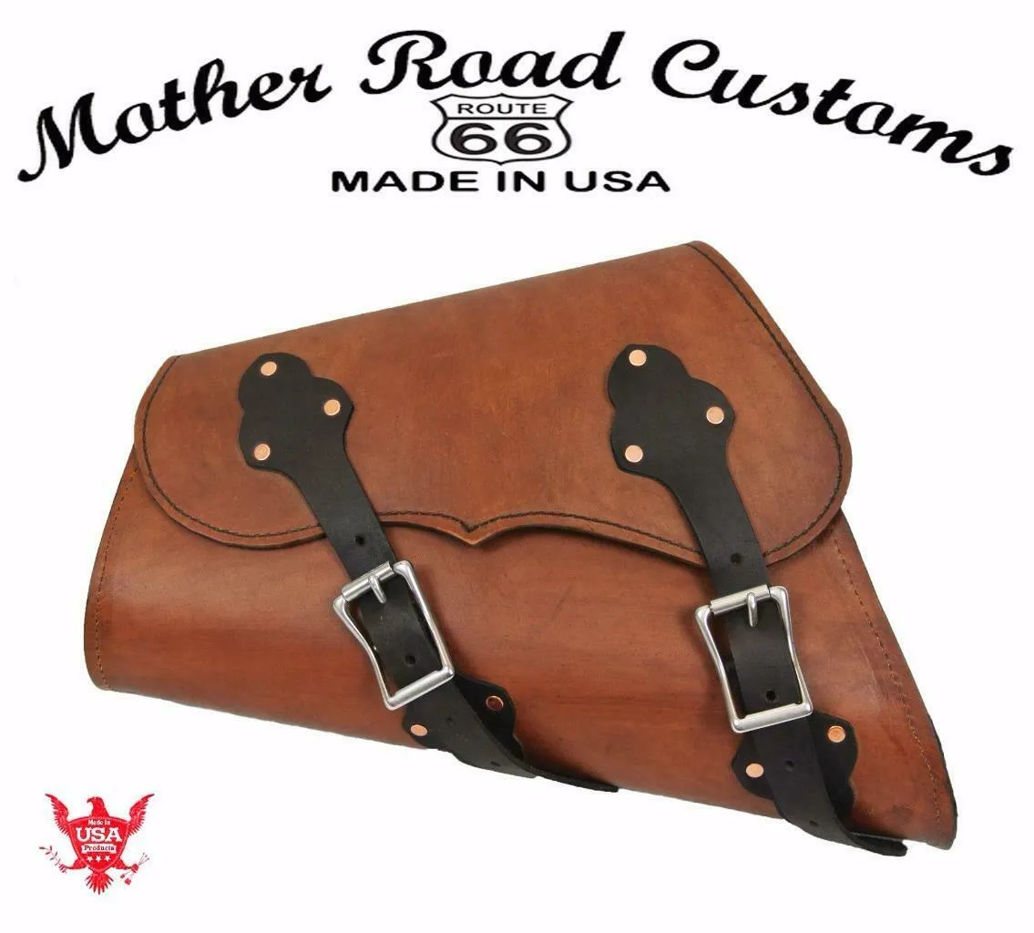 1982-2022 Sportster Saddle Bag Chopper Harley Brown Leather Seat Frame USA