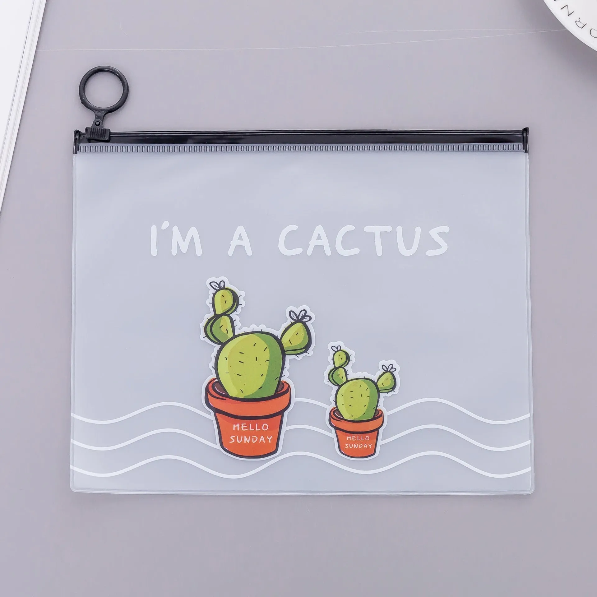 1pcs Simple Transparent Cartoon Cactus Pencil Case Kawaii Pencil Bag Office School School Supplies Stationery