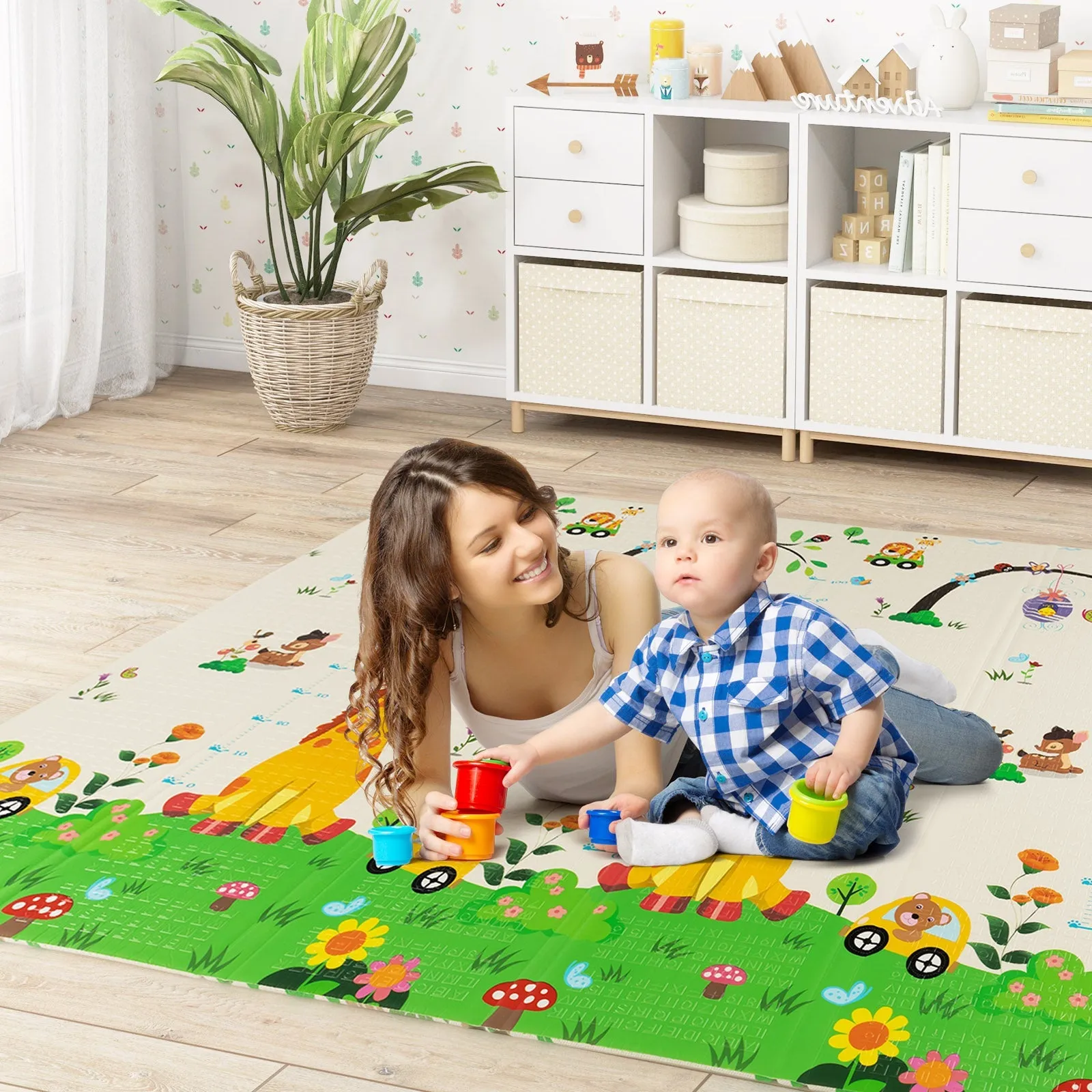 200 x 180 cm Extra Large Baby Floor Mat with Carry Bag-A