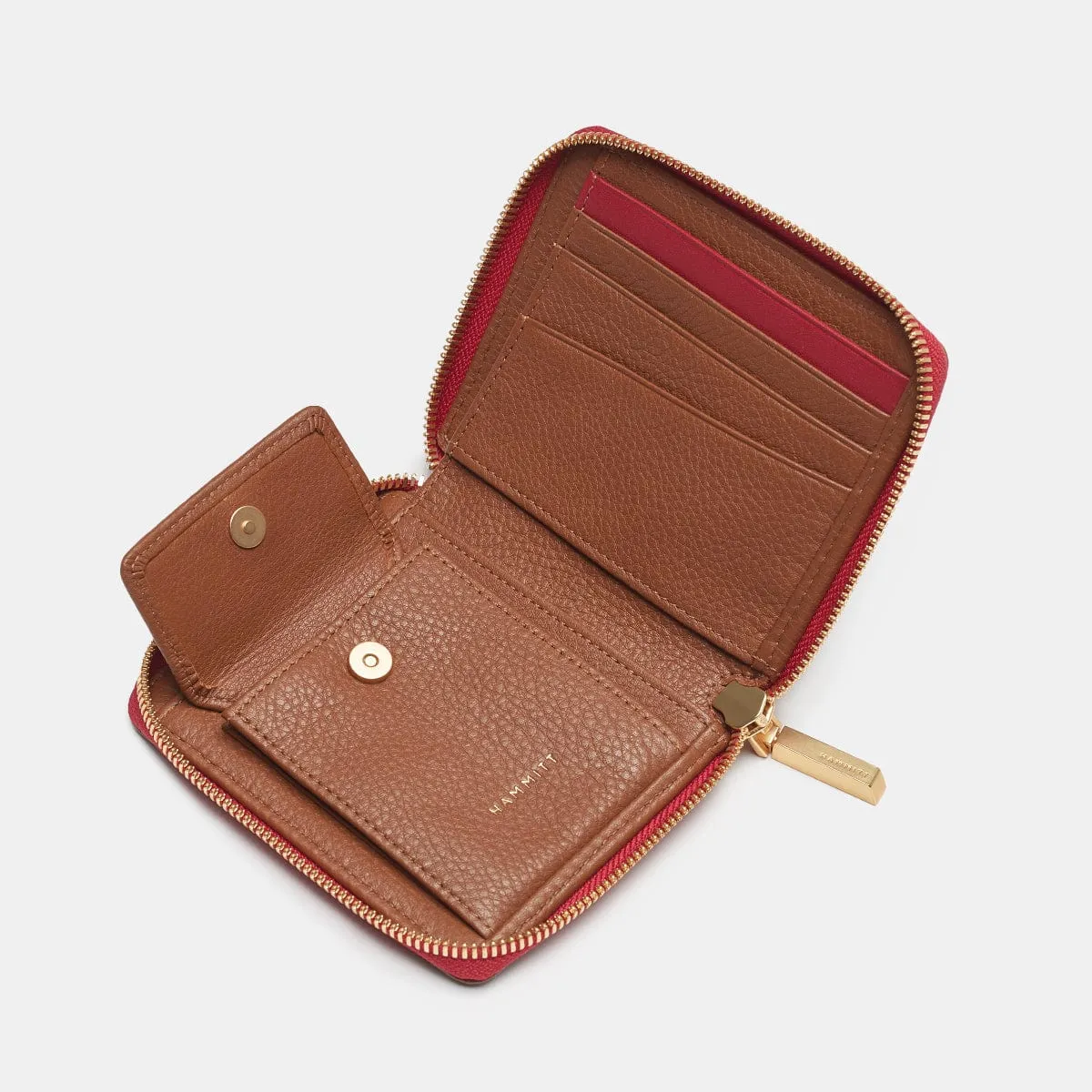 5 NORTH - Mahogany Pebble/Brushed Gold Red Zip