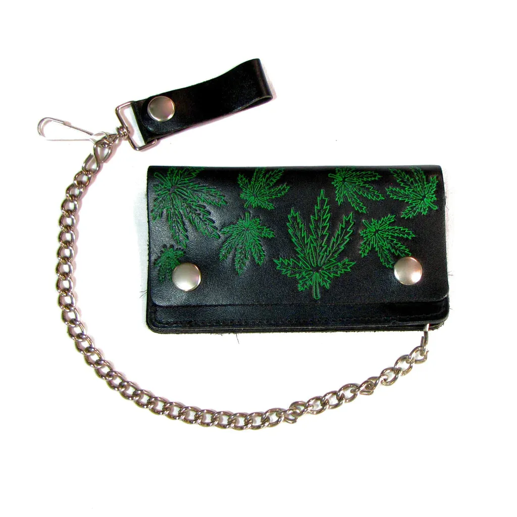 6'' Biker Wallet-Pot Leaf