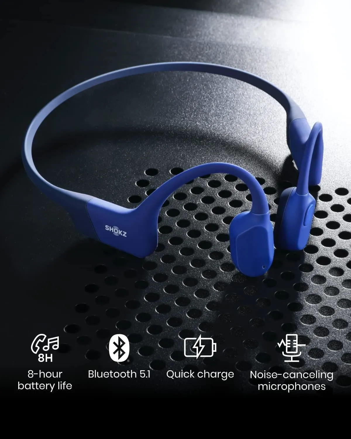 Aftershokz Shokz OpenRun Bluetooth Headphones Sweatproof Earphones - Blue