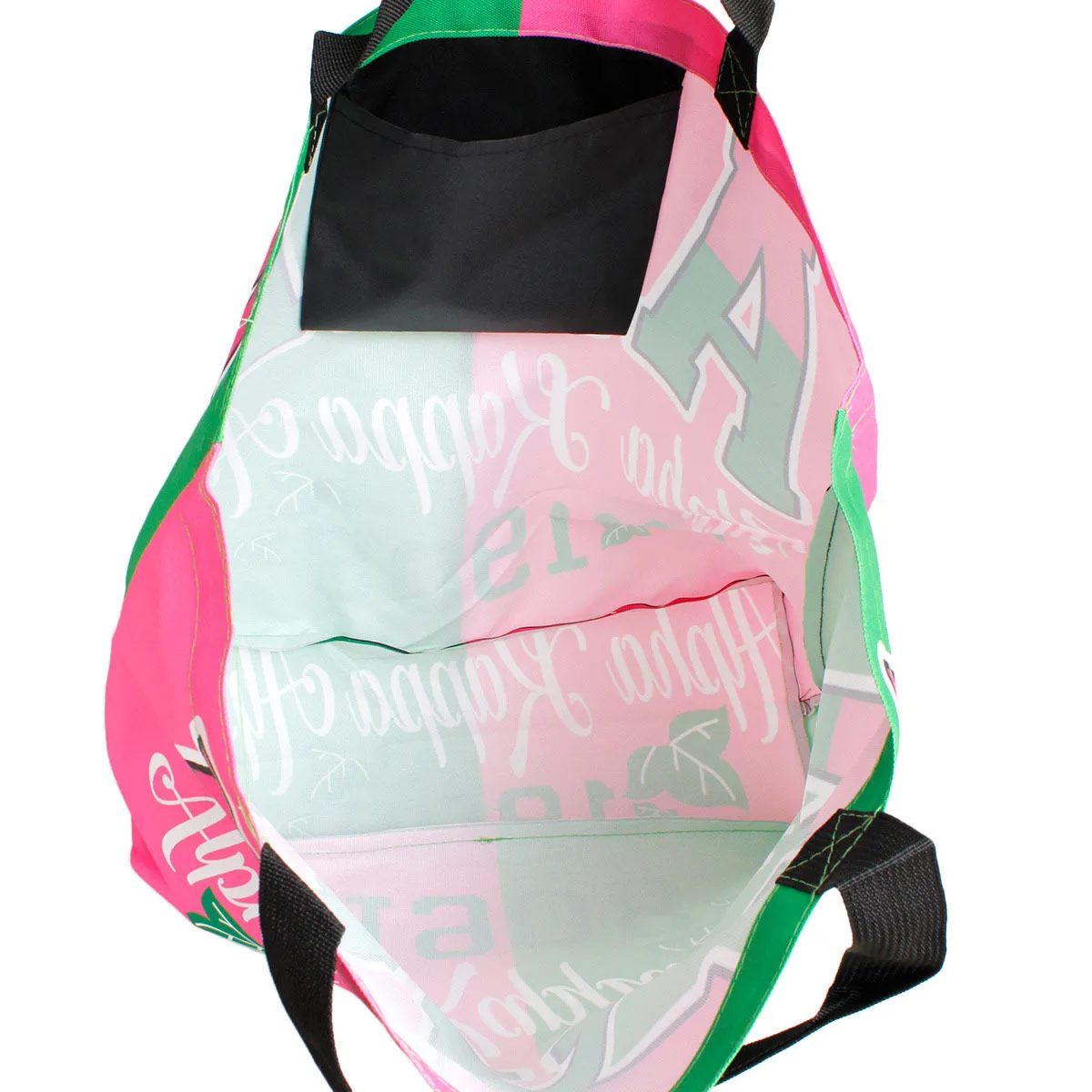 Alpha Kappa Alpha AKA Inspired 1908 Pink Green Large Shopper Tote for Women