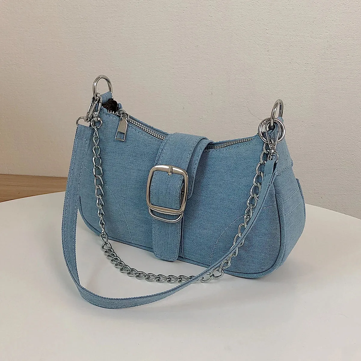 Amozae-Small Design Jeans Bag Women's New Cross-Shoulder Bag Shoulder Canvas Bag