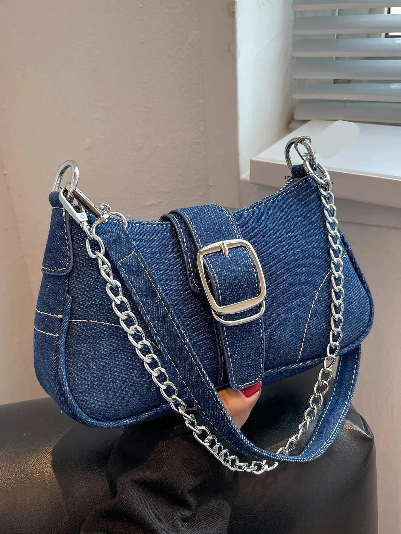 Amozae-Small Design Jeans Bag Women's New Cross-Shoulder Bag Shoulder Canvas Bag