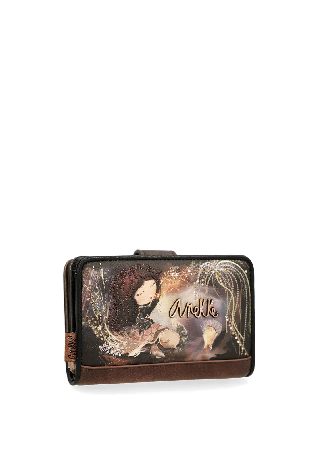 Anekke Embellished Contrast Pattern Wallet, Brown Multi