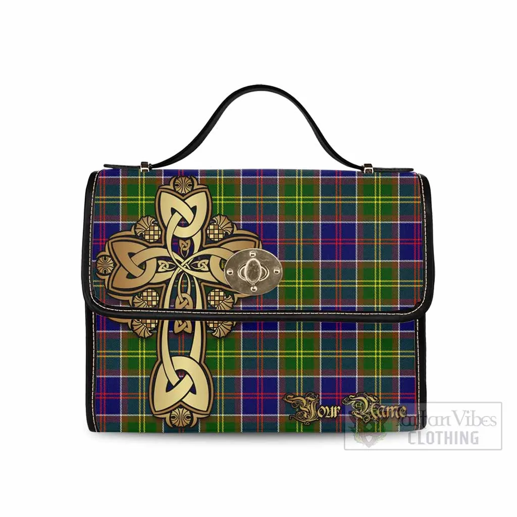 Arnott Tartan Waterproof Canvas Bag Golden Thistle Celtic Cross Style