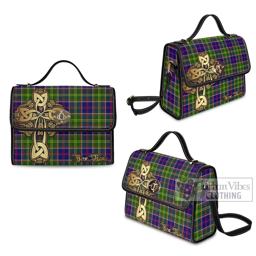 Arnott Tartan Waterproof Canvas Bag Golden Thistle Celtic Cross Style