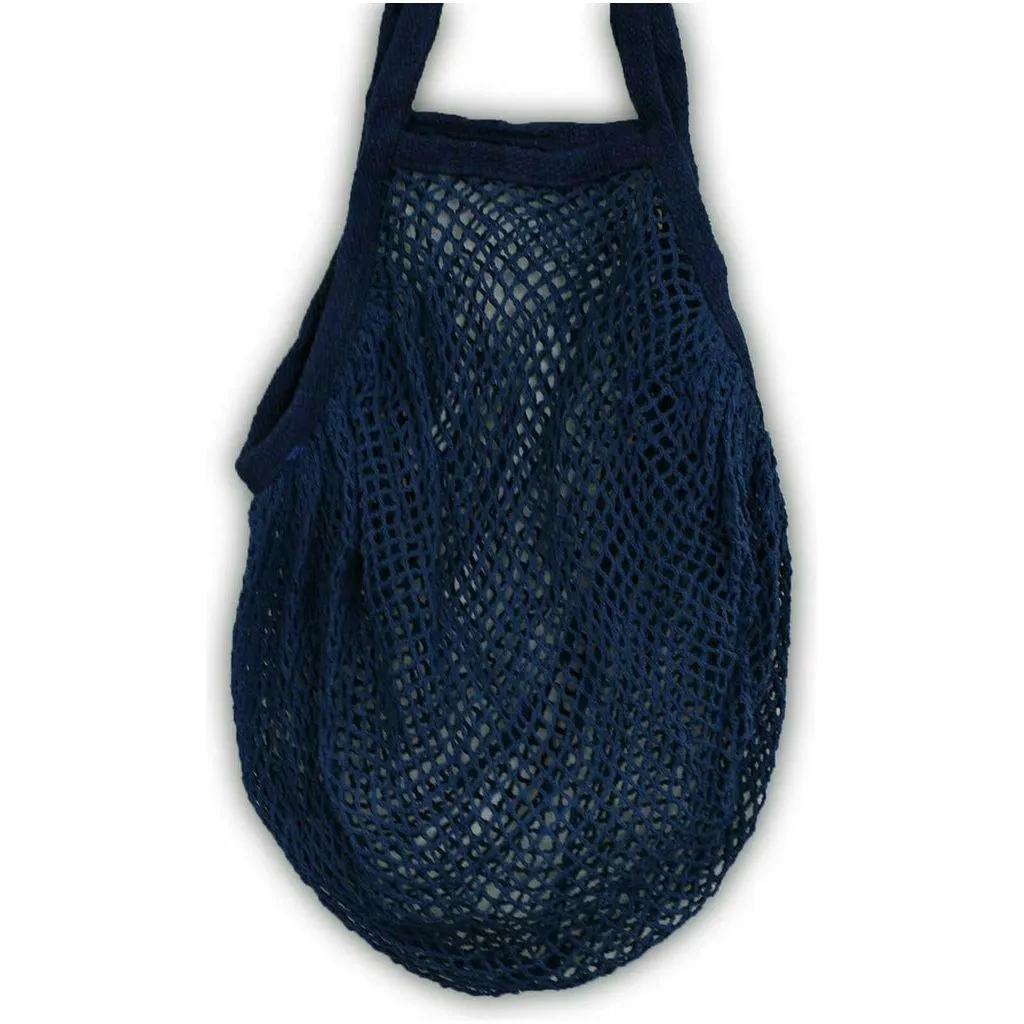 AW Earth - Pure Cotton Mesh Bag - Natural Denim Blue Pink or Black