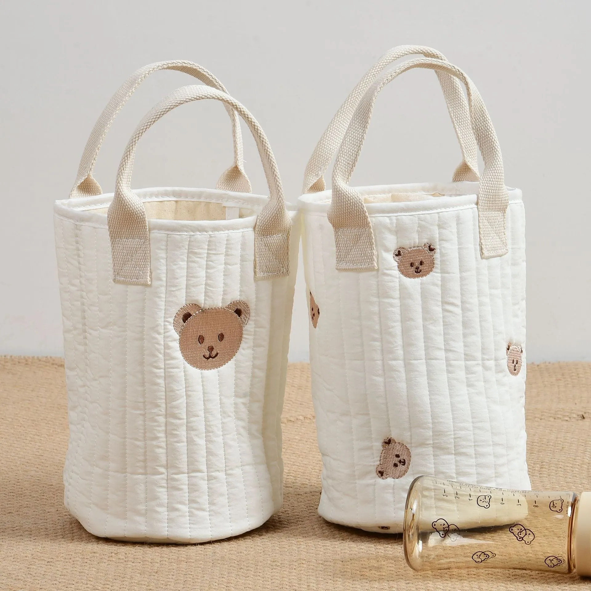 Baby Bottle Storage Embroidered Mommy Handbag