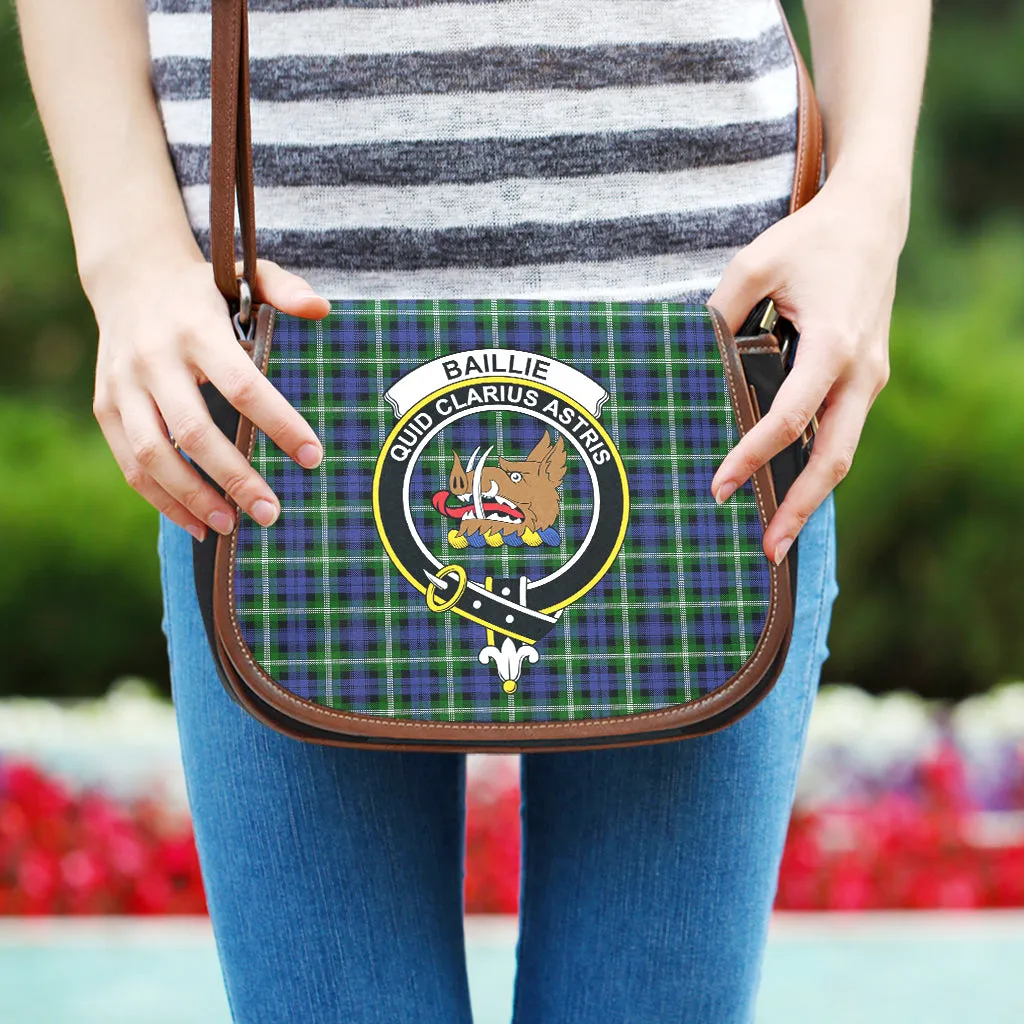 Baillie (Bailey) Tartan Saddle Bag with Family Crest