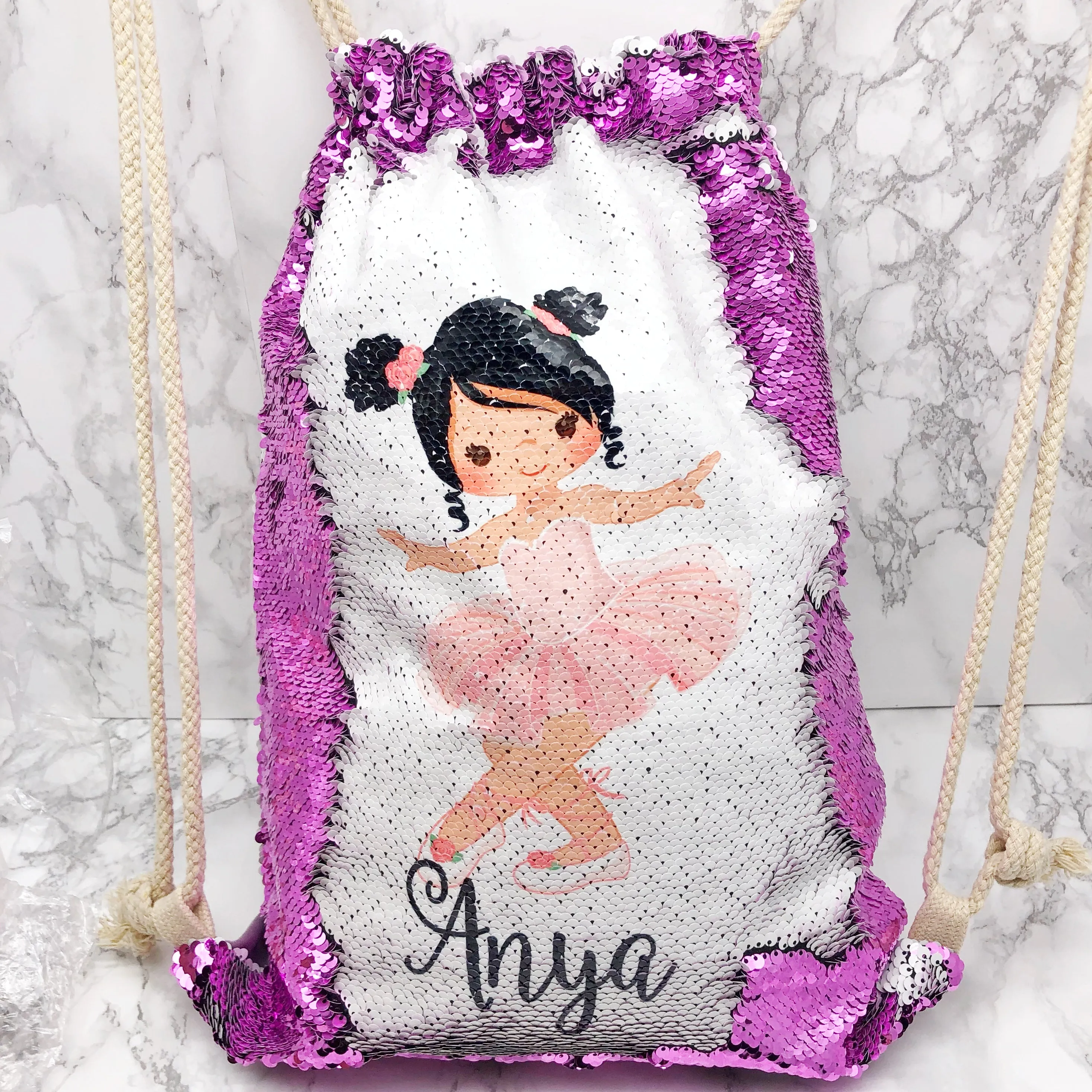 Ballet Personalised Mermaid Sequin PE School Bag