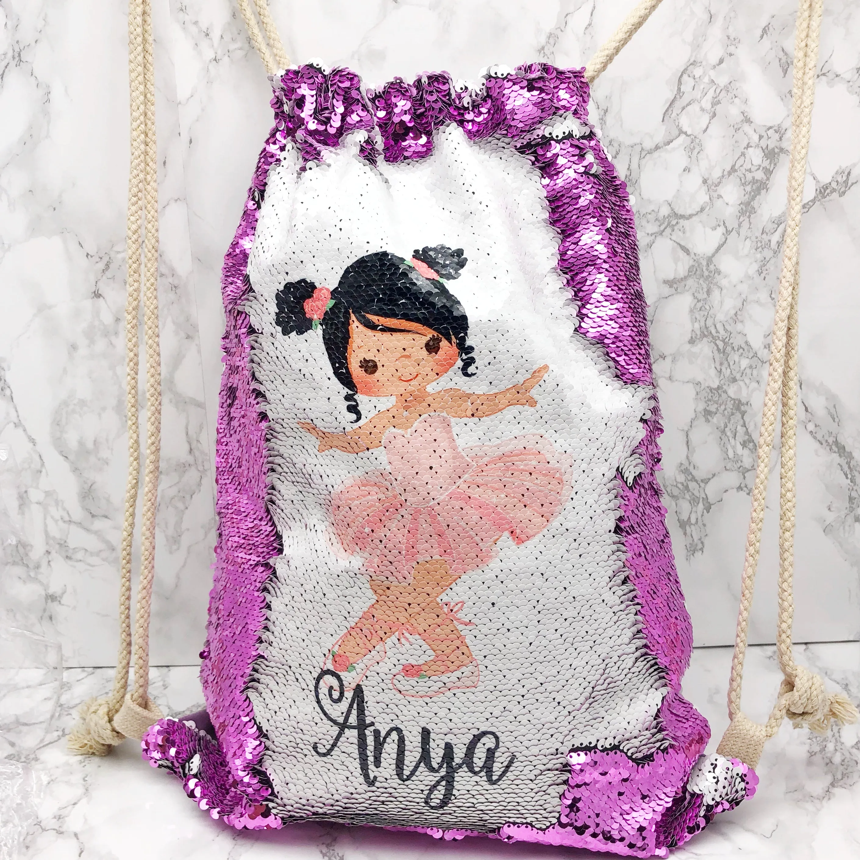 Ballet Personalised Mermaid Sequin PE School Bag