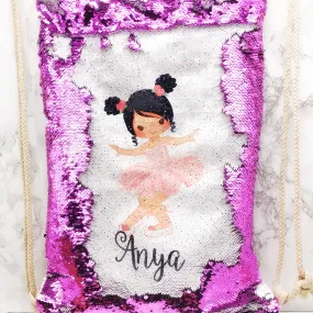 Ballet Personalised Mermaid Sequin PE School Bag