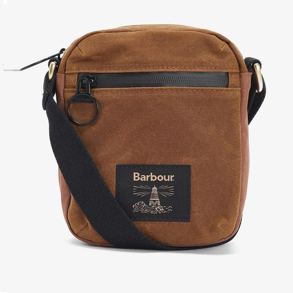 Barbour Field Waxed Crossbody Tan/Black Bag One Size