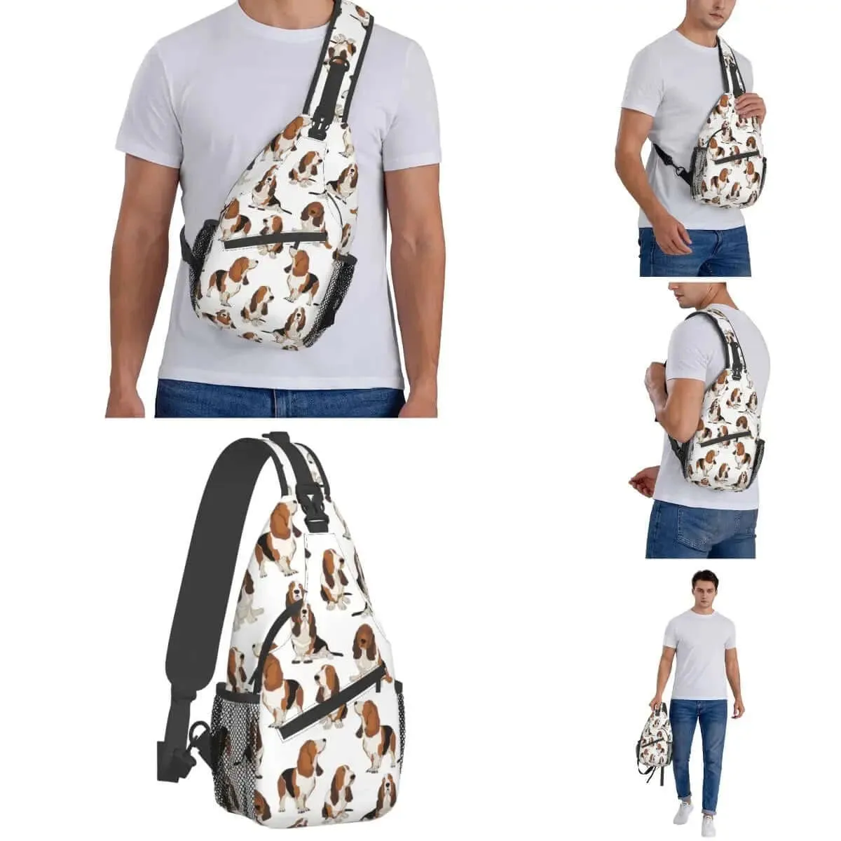 Basset Hound Dog Crossbody Sling Bag