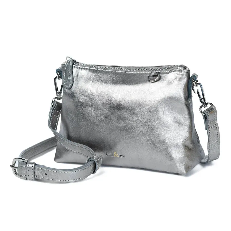 Bell & Fox Indira Bow Detail Clutch/Crossbody Bag in Gunmetal