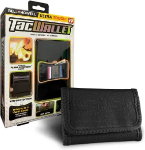 Bell   Howell TAC WALLET Tactical Trifold Slim Wallet for Men, RFID Blocking, Flame Resistant, Multipurpose Security Wallet - Holds up to 5 Credit Cards As Seen On TV!