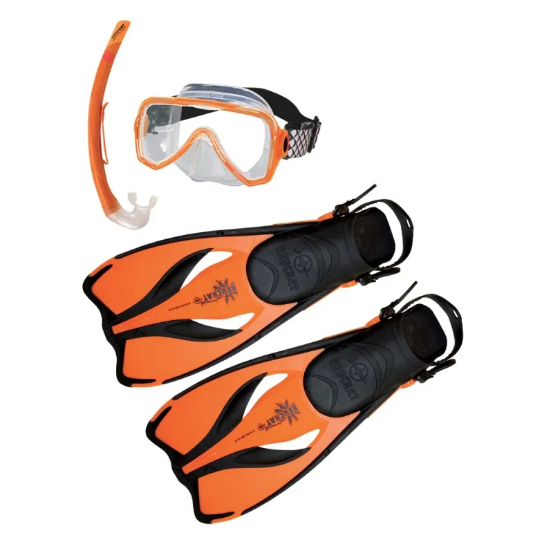 BEUCHAT OCEO Junior Set - Mask, Purge Snorkel, and Fins for Kids