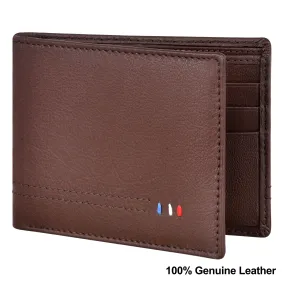 Bi-Fold Umber Brown RFID Blocking Leather Wallet for Men