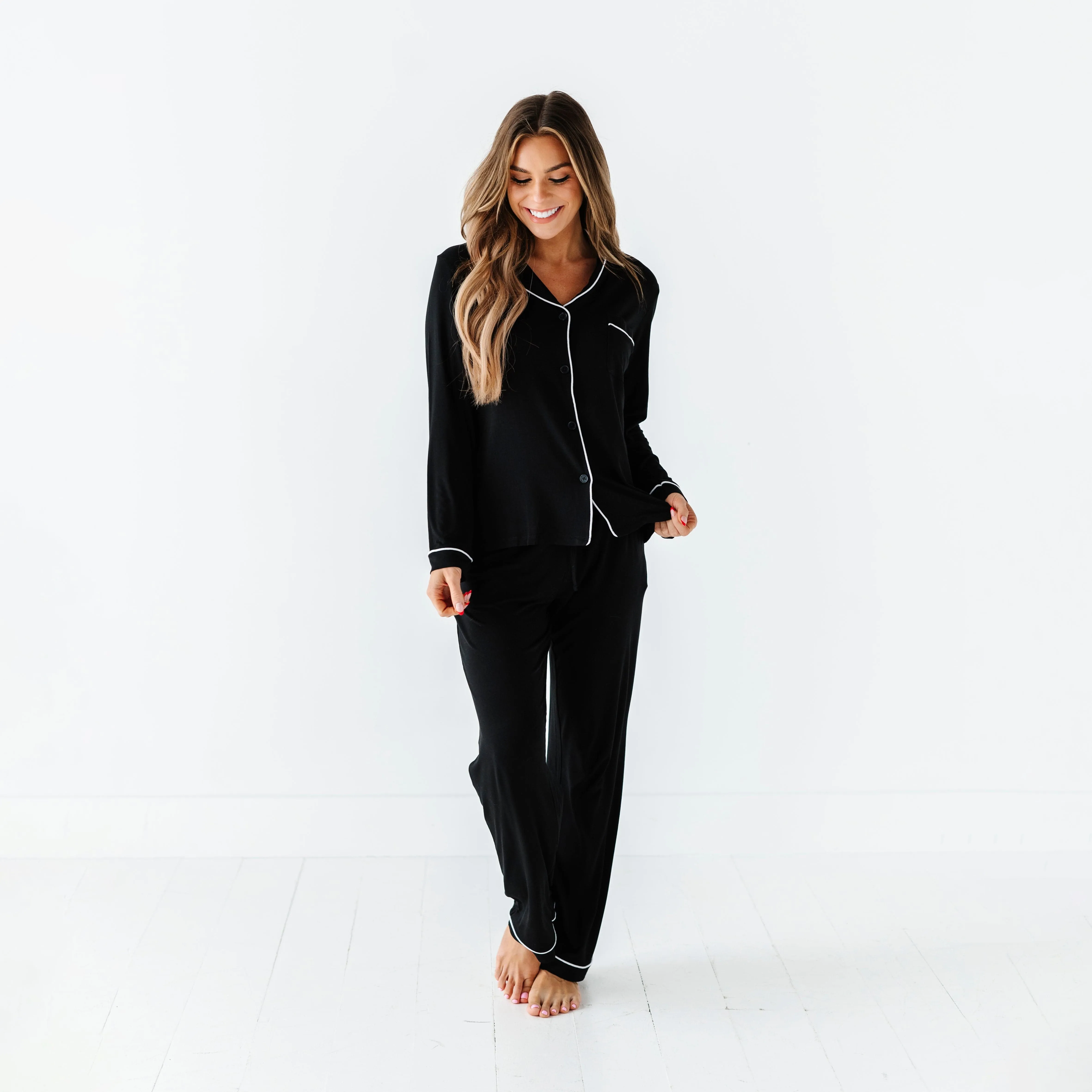 Black Women's Long Sleeve Pajama Set