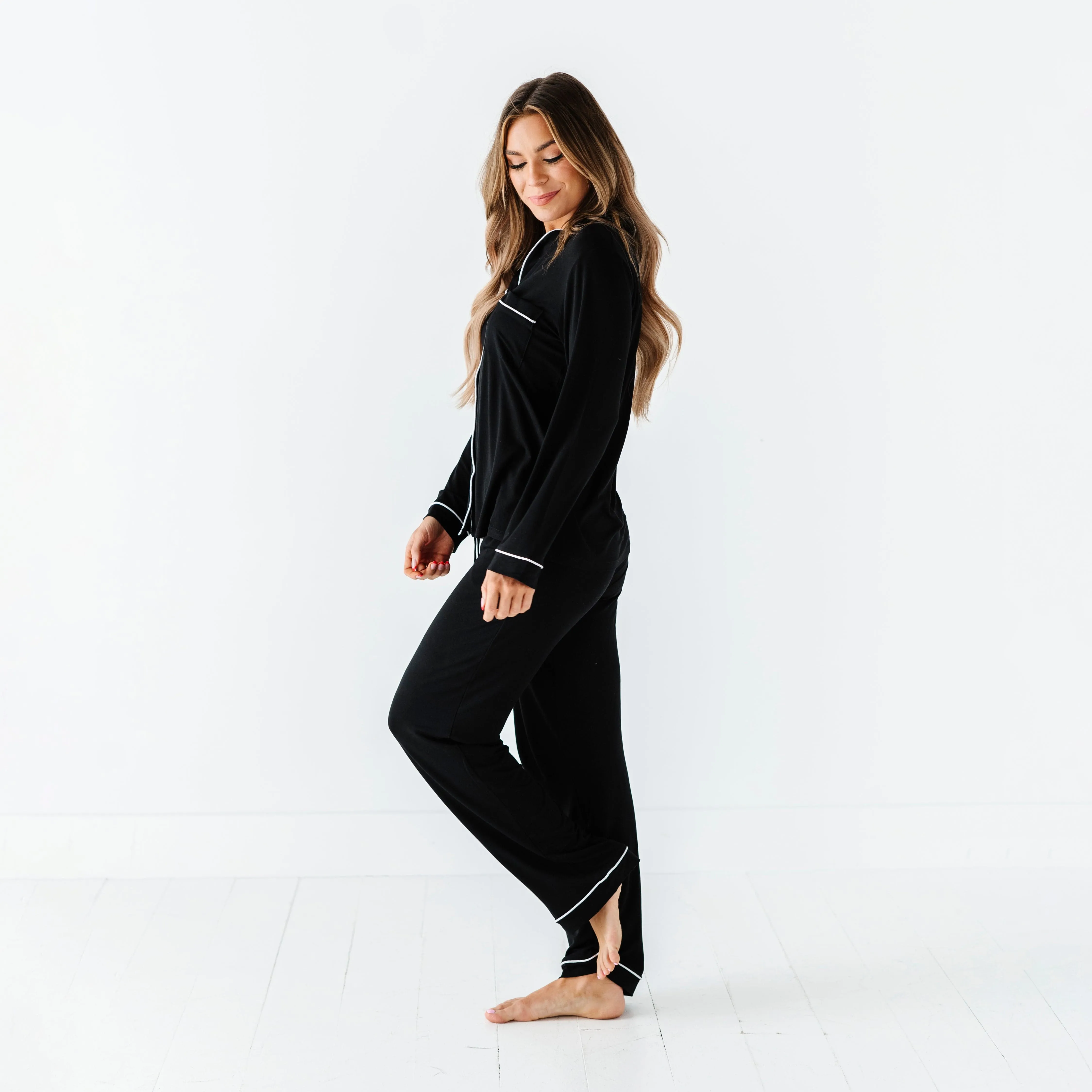 Black Women's Long Sleeve Pajama Set