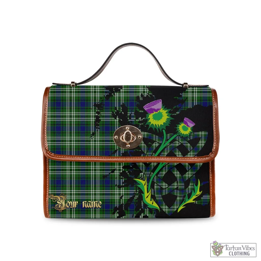 Blackadder Tartan Waterproof Canvas Bag with Scotland Map and Thistle Celtic Accents