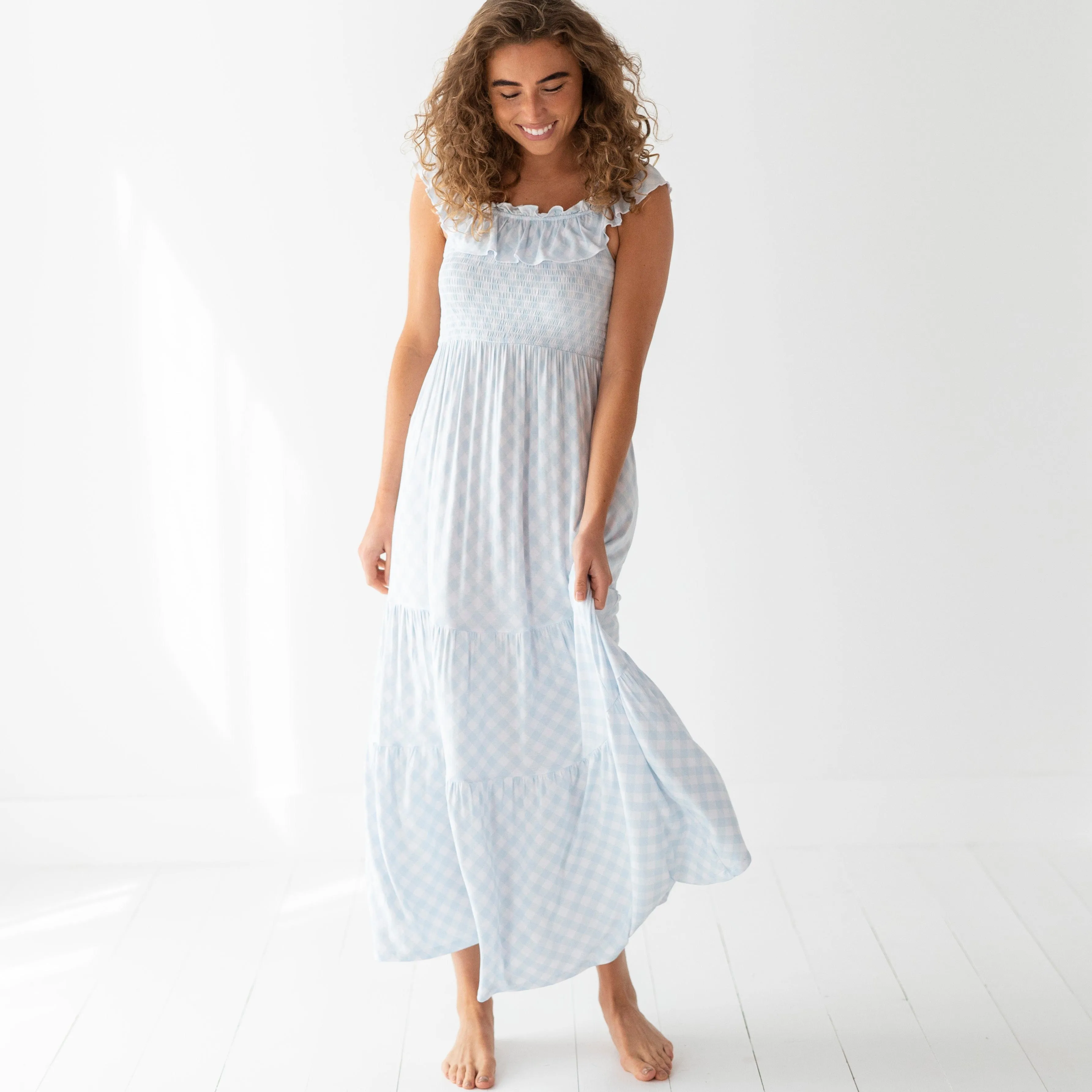 Blue Gingham Mama Dress