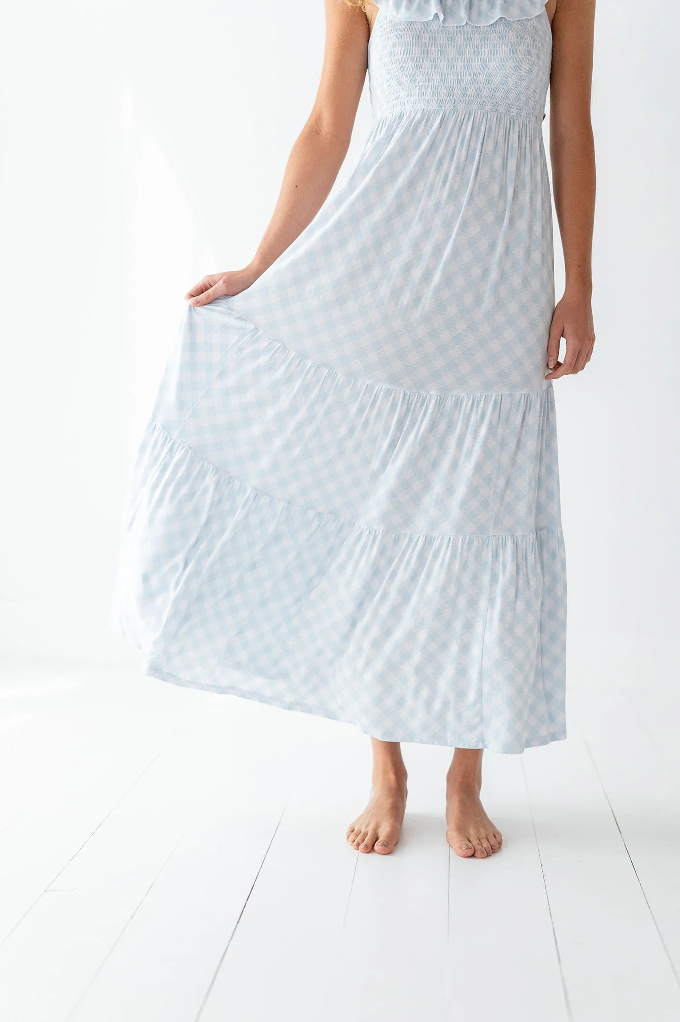 Blue Gingham Mama Dress