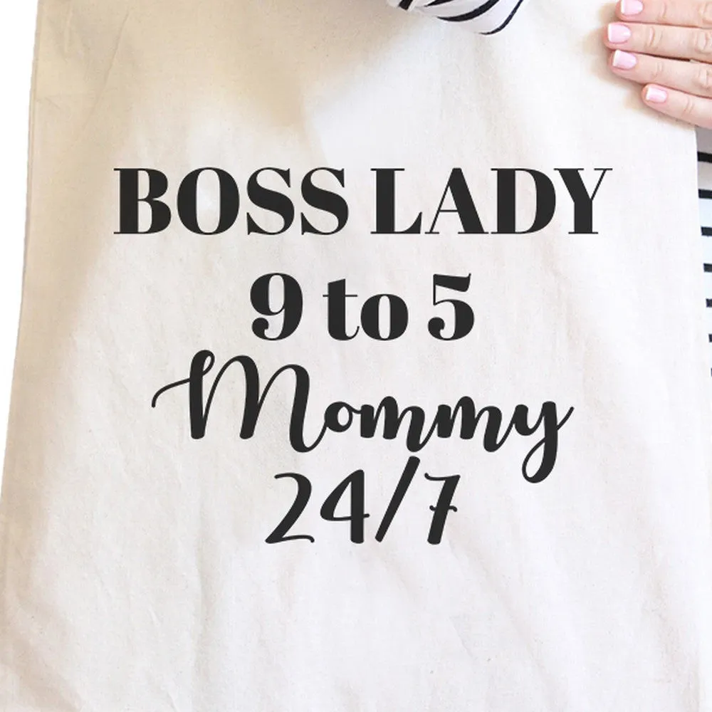 Boss Lady Mommy Natural Canvas Bag Humorous Gifts For Bossy Moms