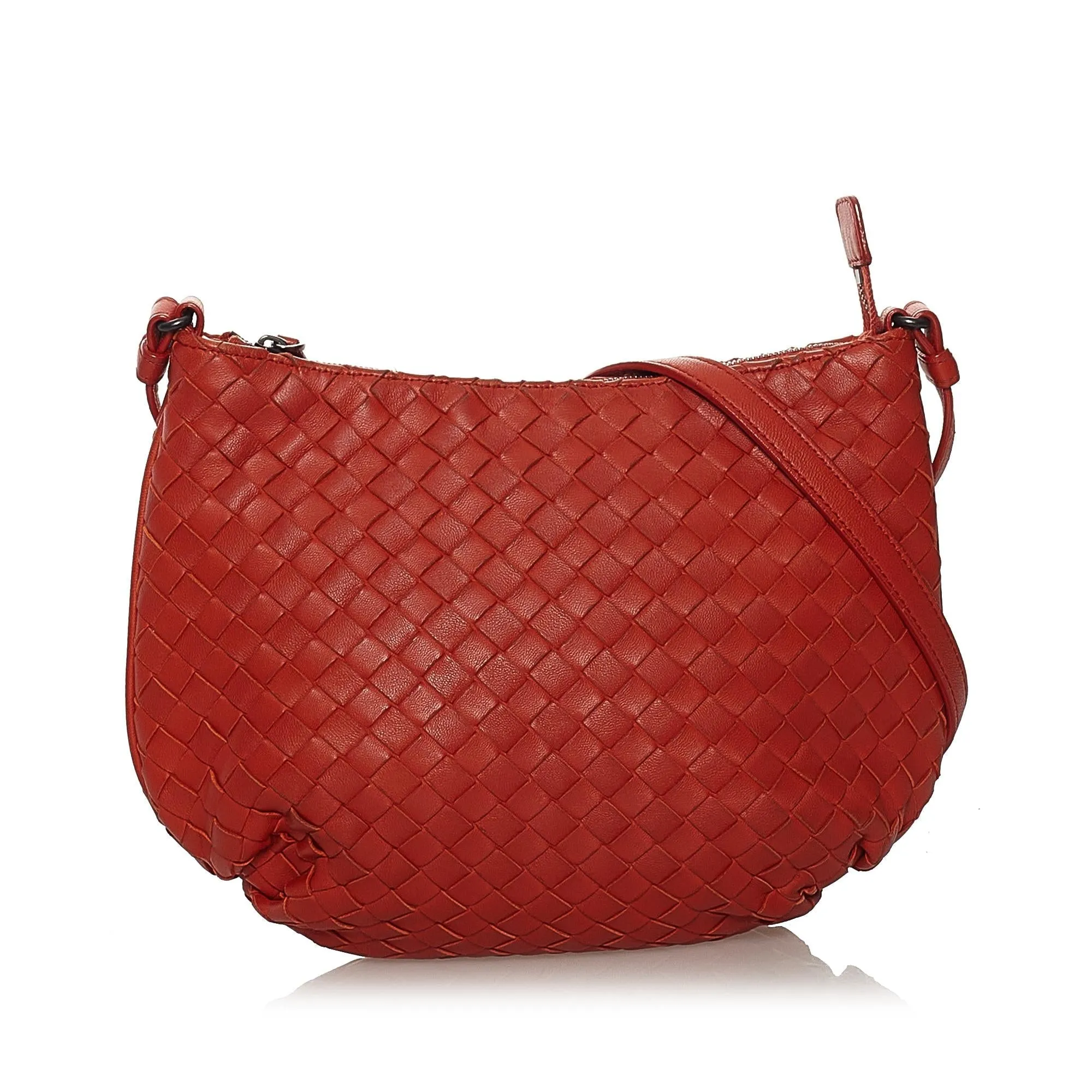 Bottega Veneta Intrecciato Leather Crossbody Bag (SHG-33056)