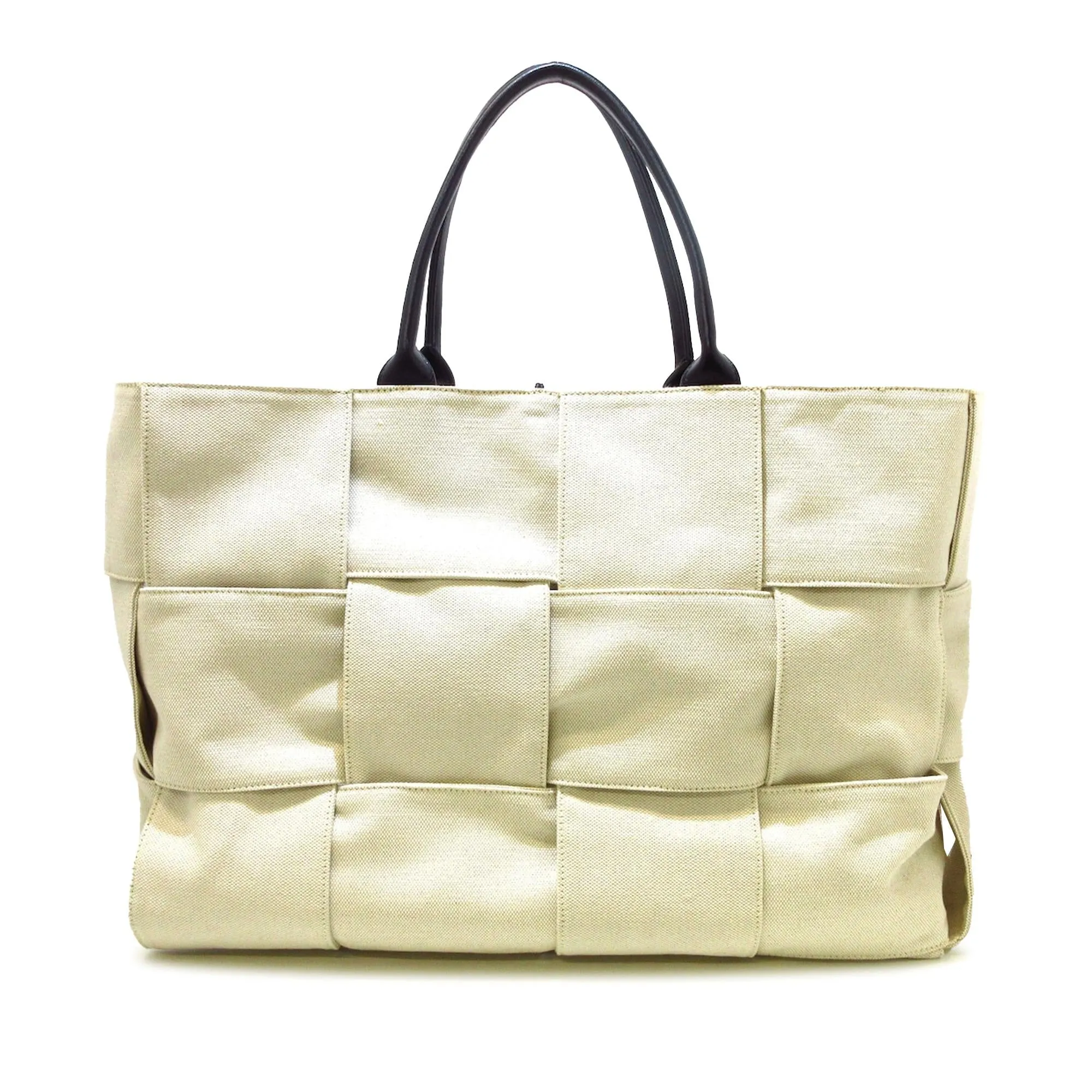 Bottega Veneta Maxi Canvas Intrecciato Arco Tote (SHG-AOF2nb)