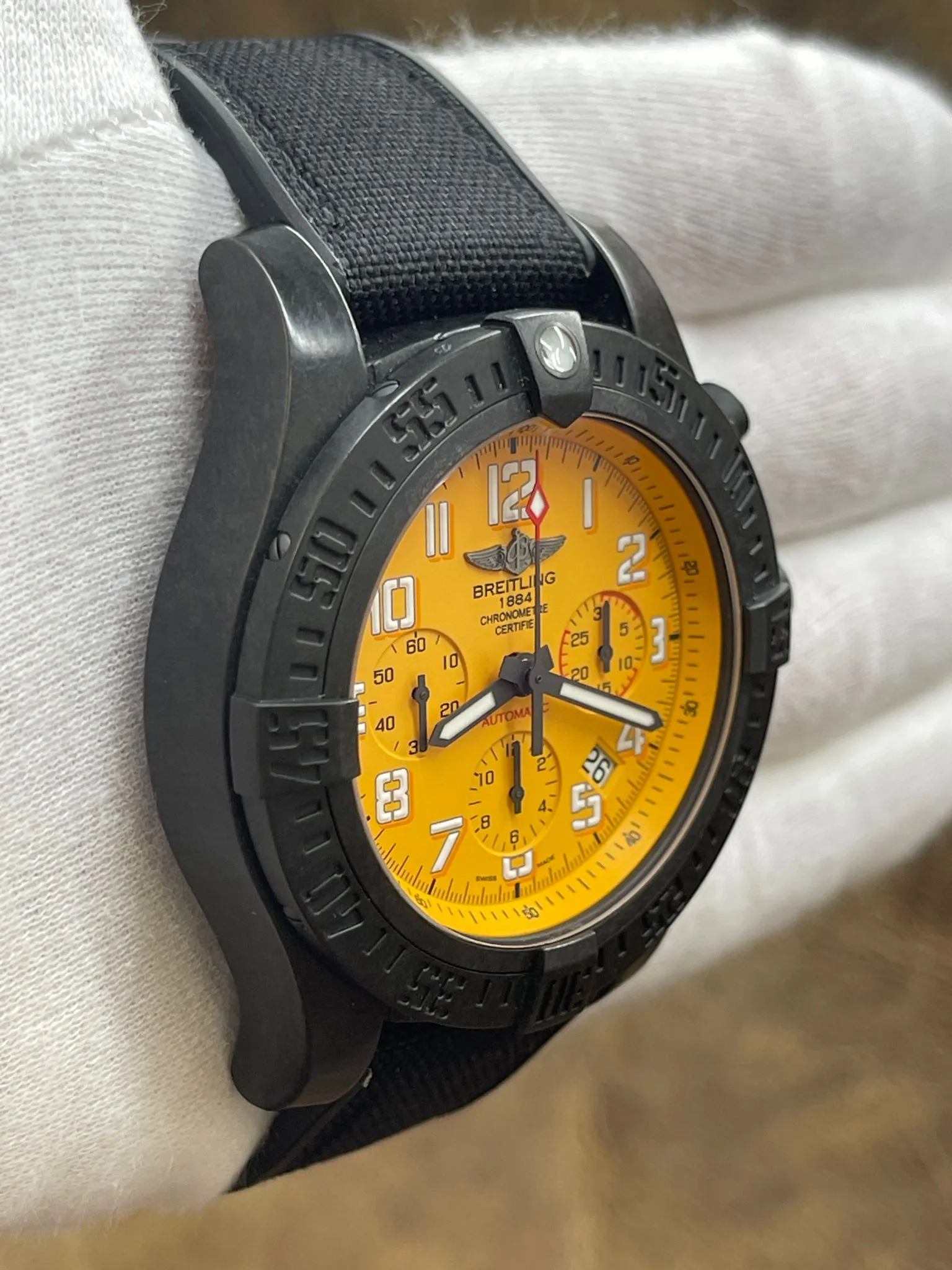 Breitling Avenger Hurricane 45mm XB0180 Yellow Dial Automatic Men's Watch