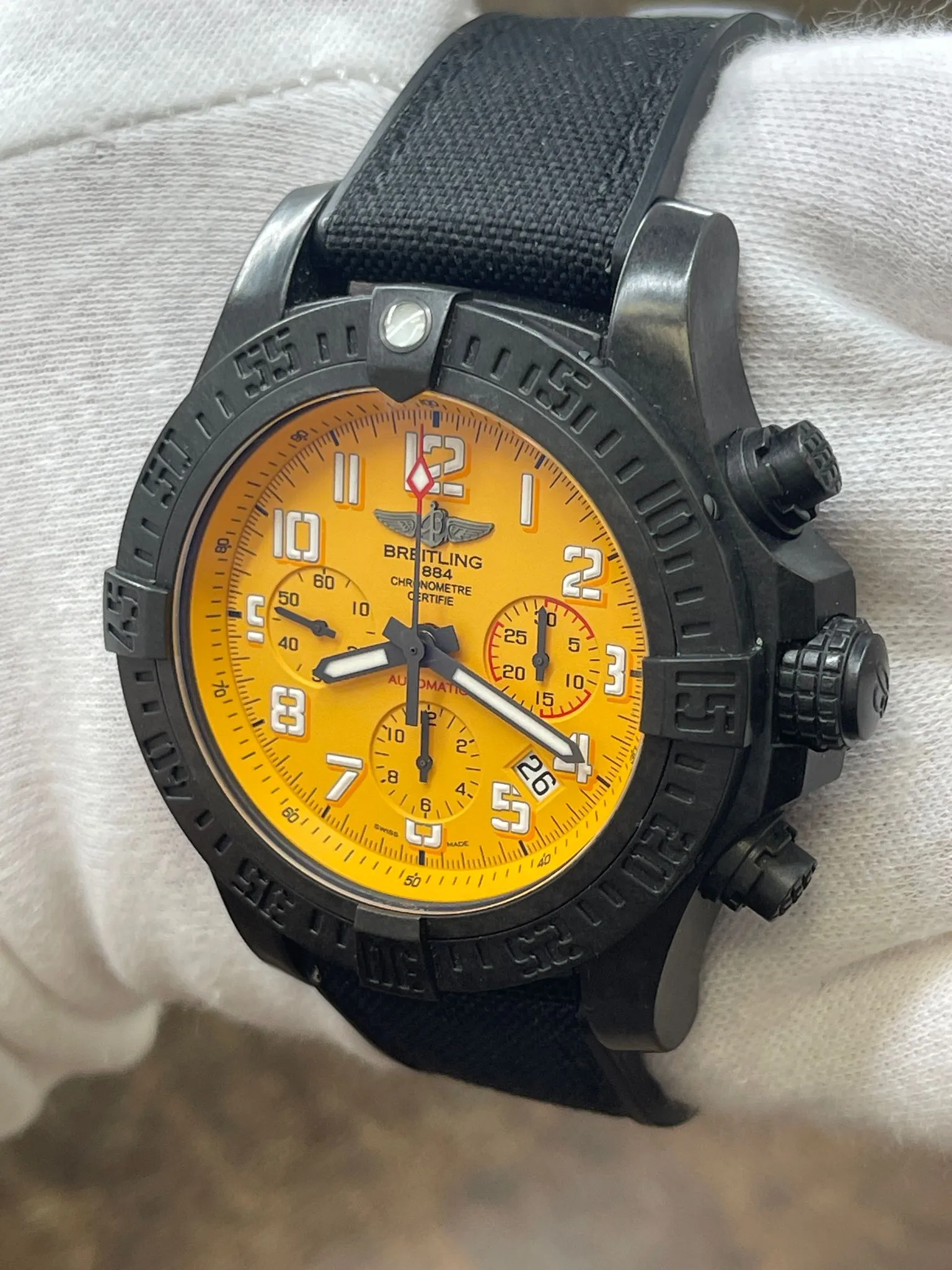 Breitling Avenger Hurricane 45mm XB0180 Yellow Dial Automatic Men's Watch