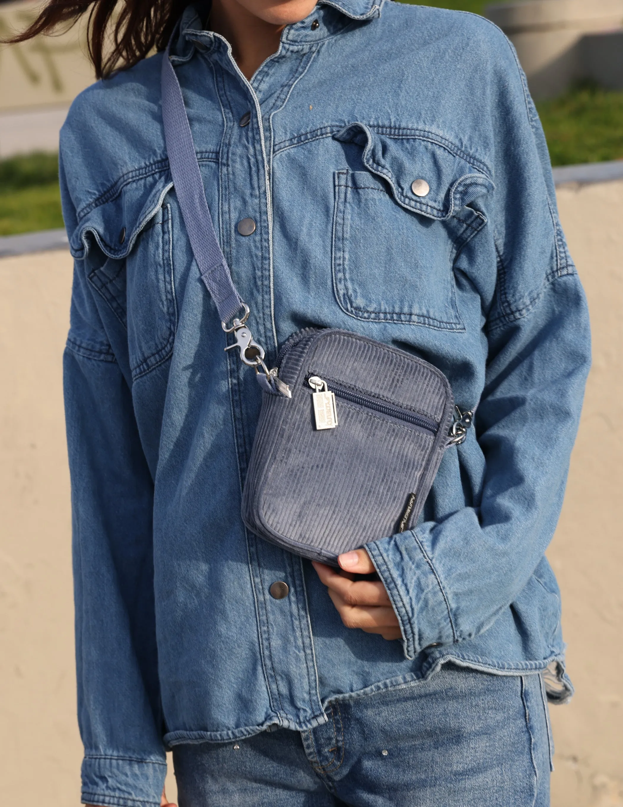 Brick Bag | Mini Crossbody | Corduroy Slate Blue