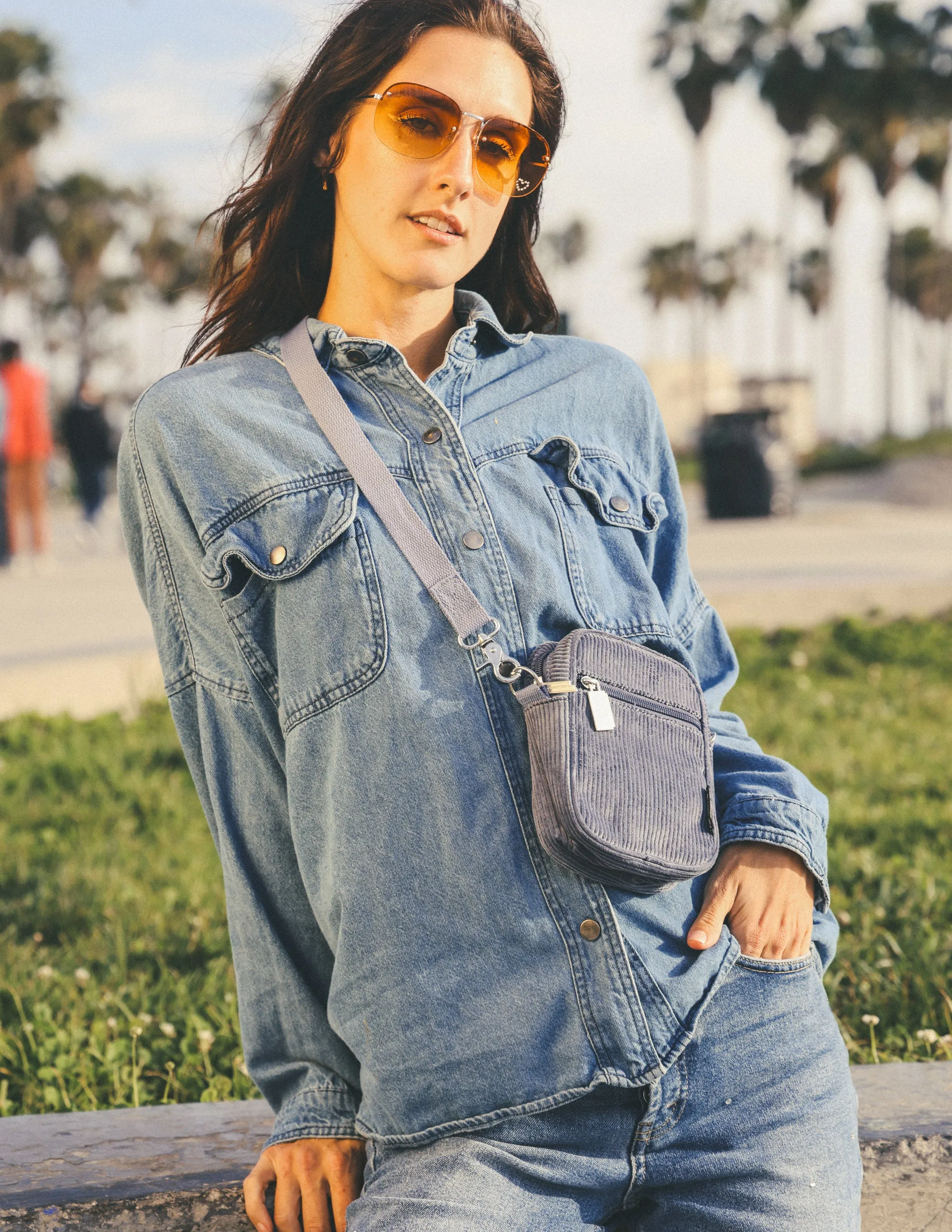 Brick Bag | Mini Crossbody | Corduroy Slate Blue