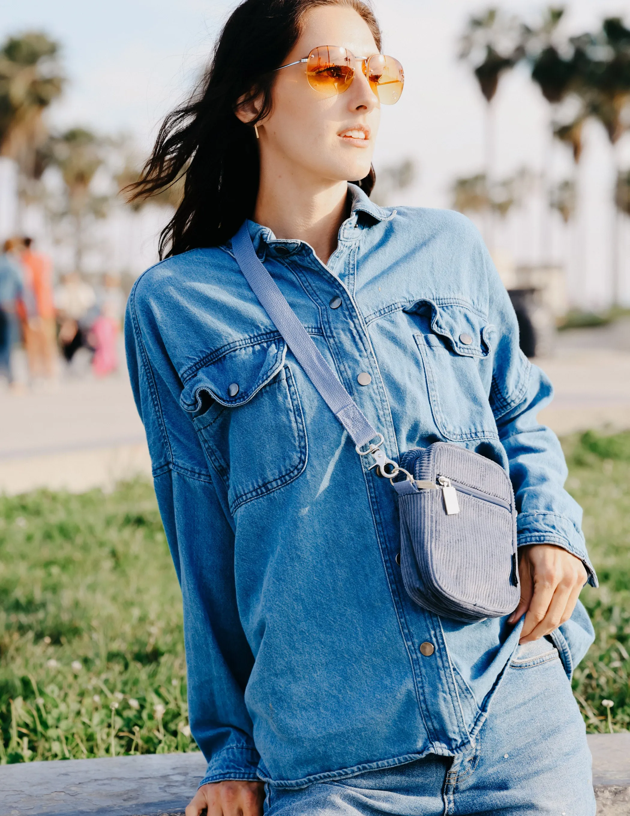 Brick Bag | Mini Crossbody | Corduroy Slate Blue