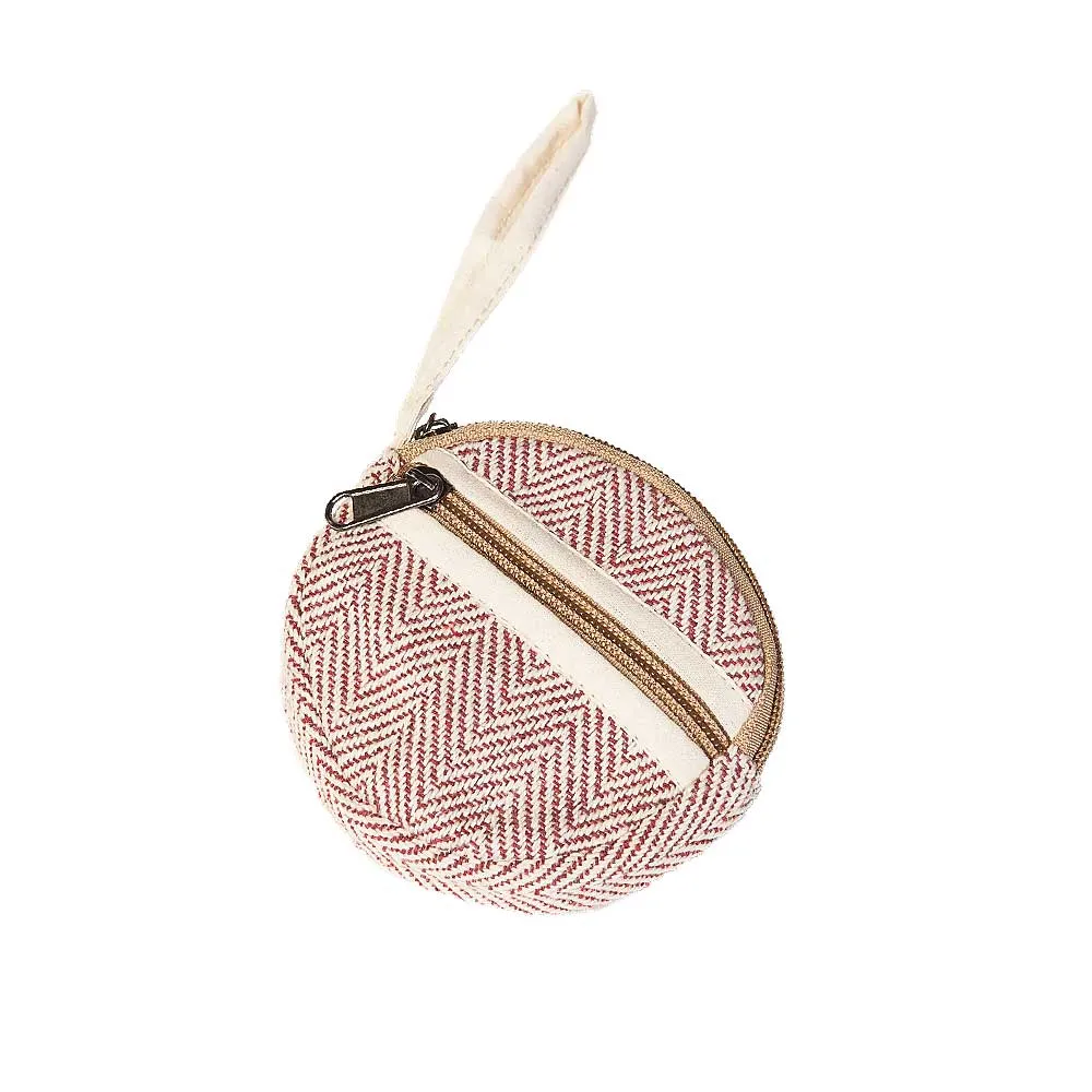 Burgundy Stripe Matchikada Coin Purse