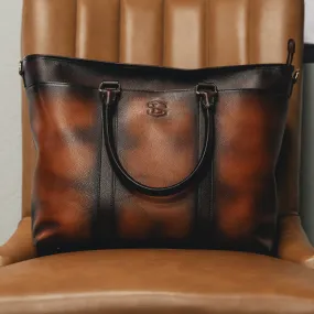 Burnished Saddle Tote