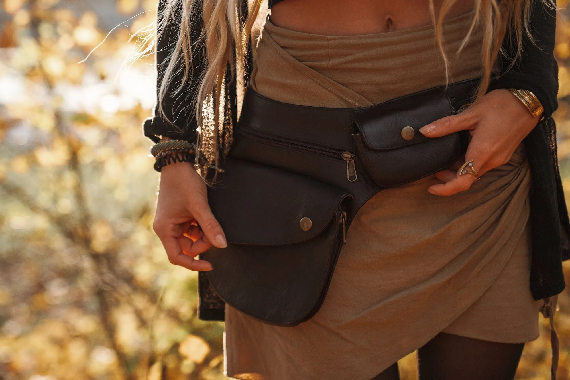 Canvas Hip Bag - Dark Brown