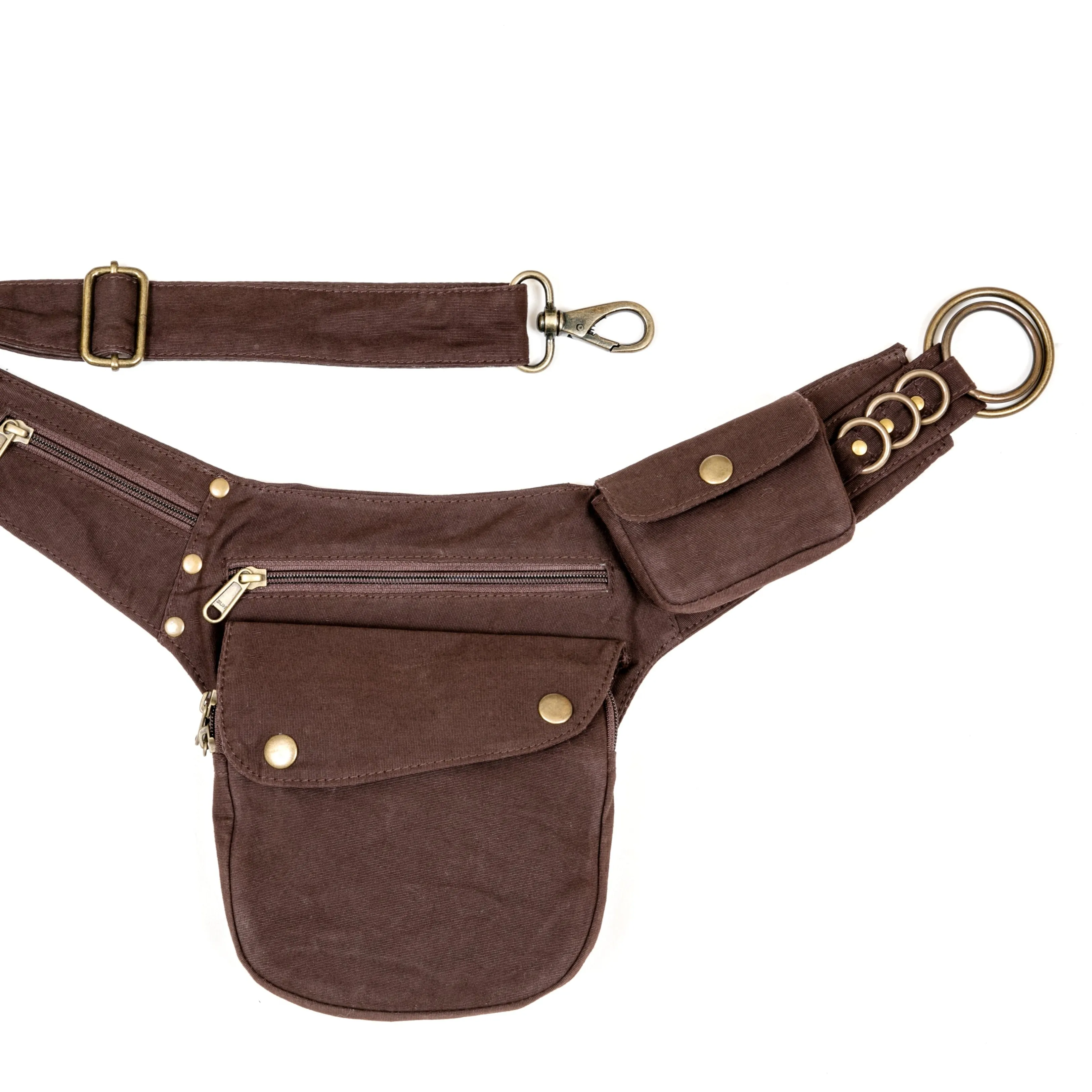 Canvas Hip Bag - Dark Brown