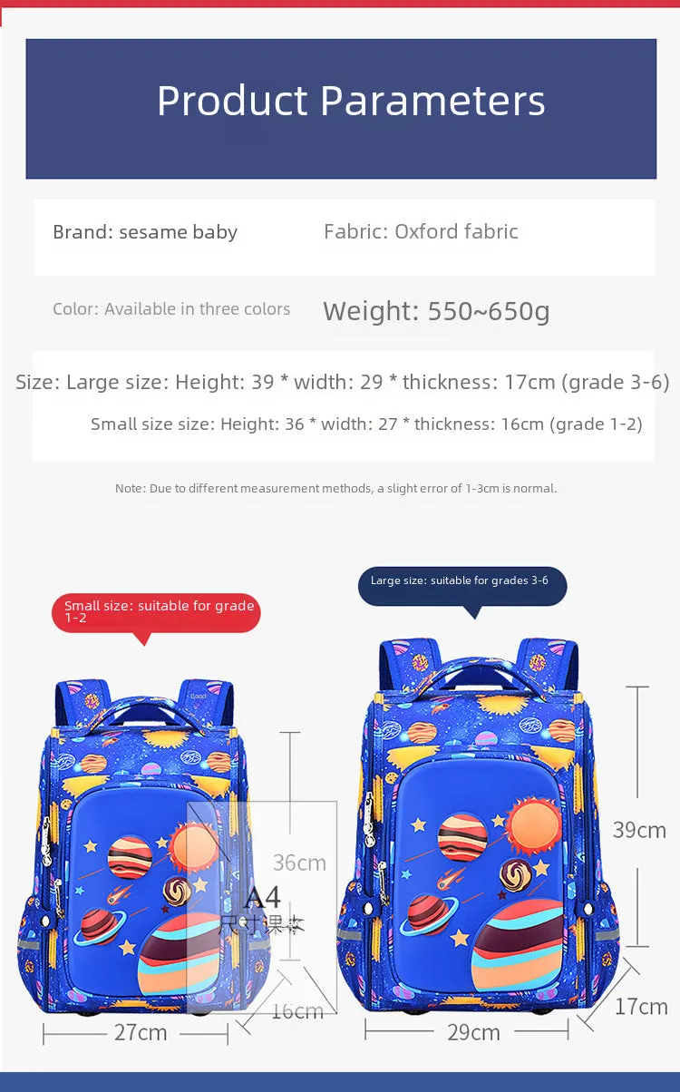 Cartoon Schoolbag for Primary School Students - All-in-One Large Capacity Backpack