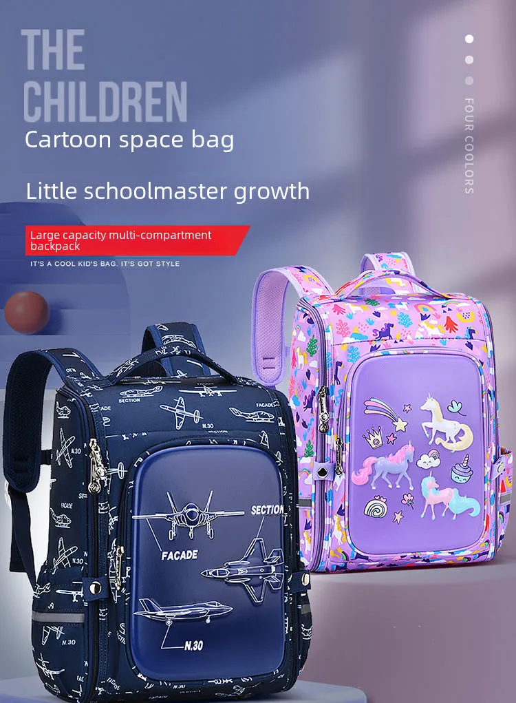 Cartoon Schoolbag for Primary School Students - All-in-One Large Capacity Backpack