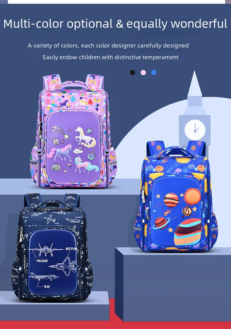 Cartoon Schoolbag for Primary School Students - All-in-One Large Capacity Backpack