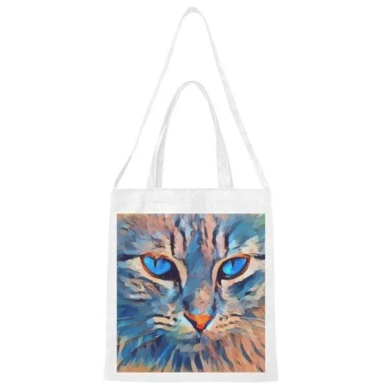 Cat Face Tote Bag Gifts For Cat Lovers Canvas Tote Bags