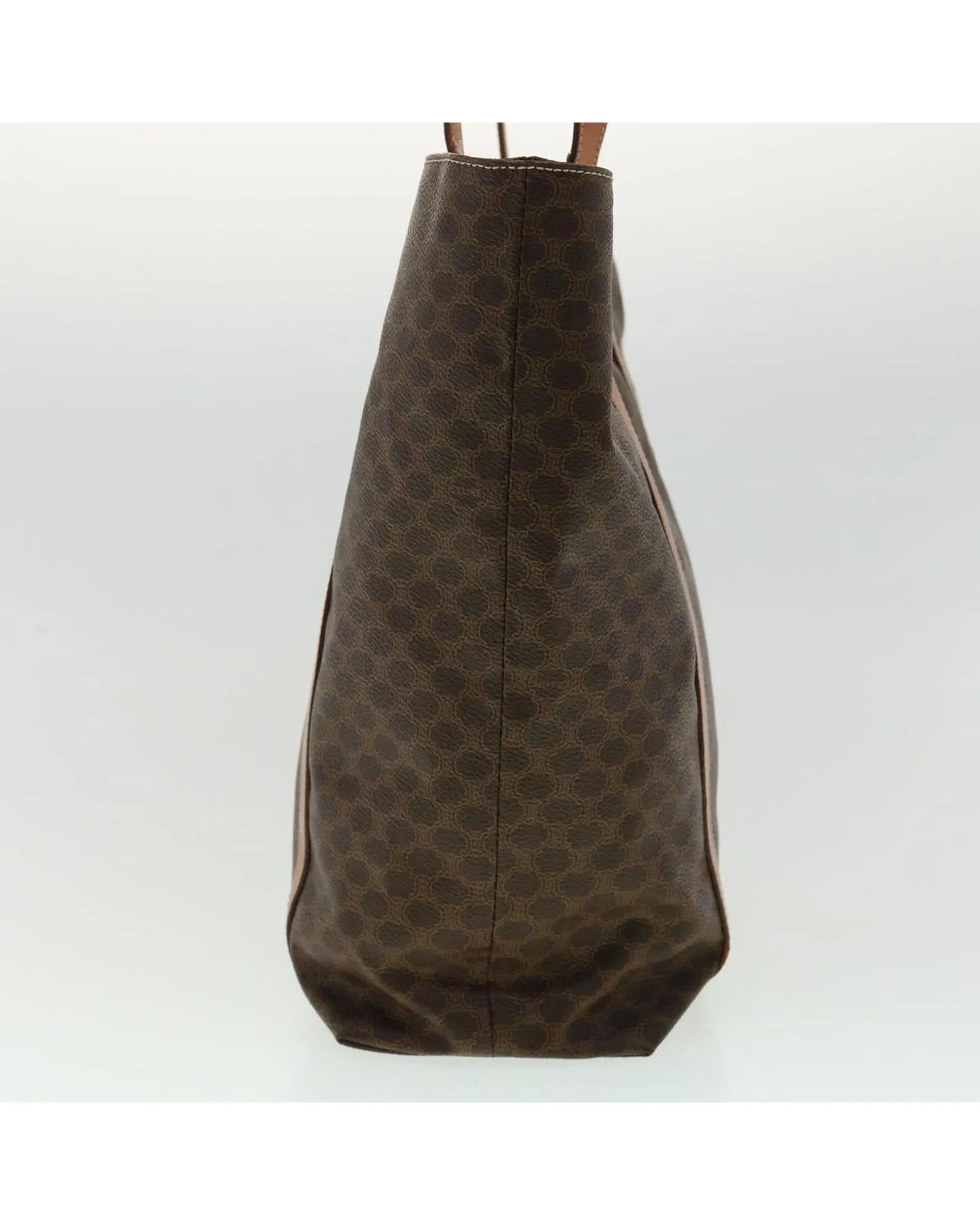 Celine Macadam Canvas Tote Bag PVC Leather Brown