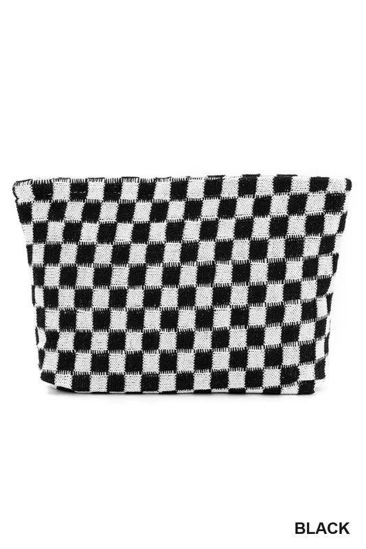 Checkered Makeup Pouch